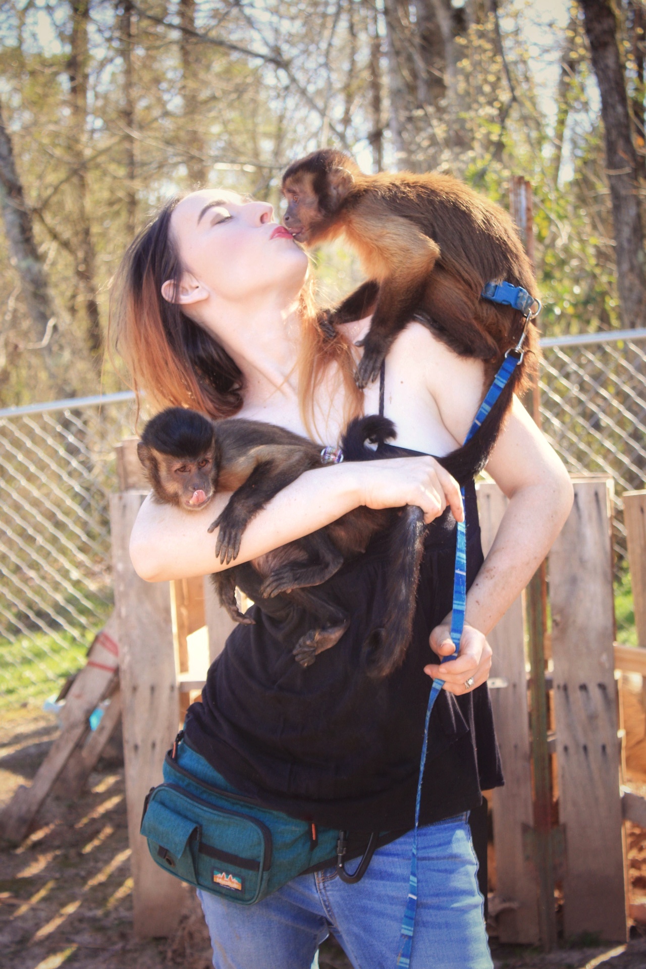 Lauren Elizabeth working with an animal on the farm training field.